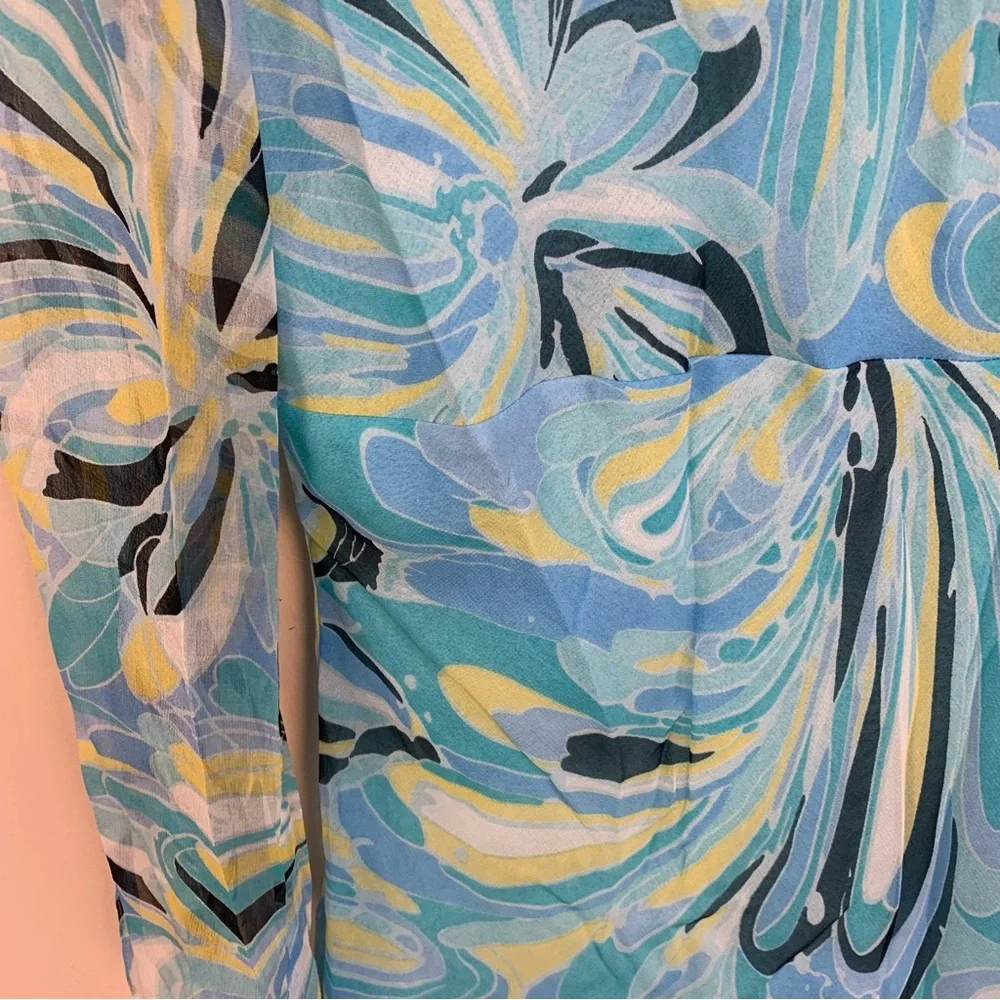 Allison Taylor VTG y2k Printed 100% Silk Blouse - Picture 5 of 14